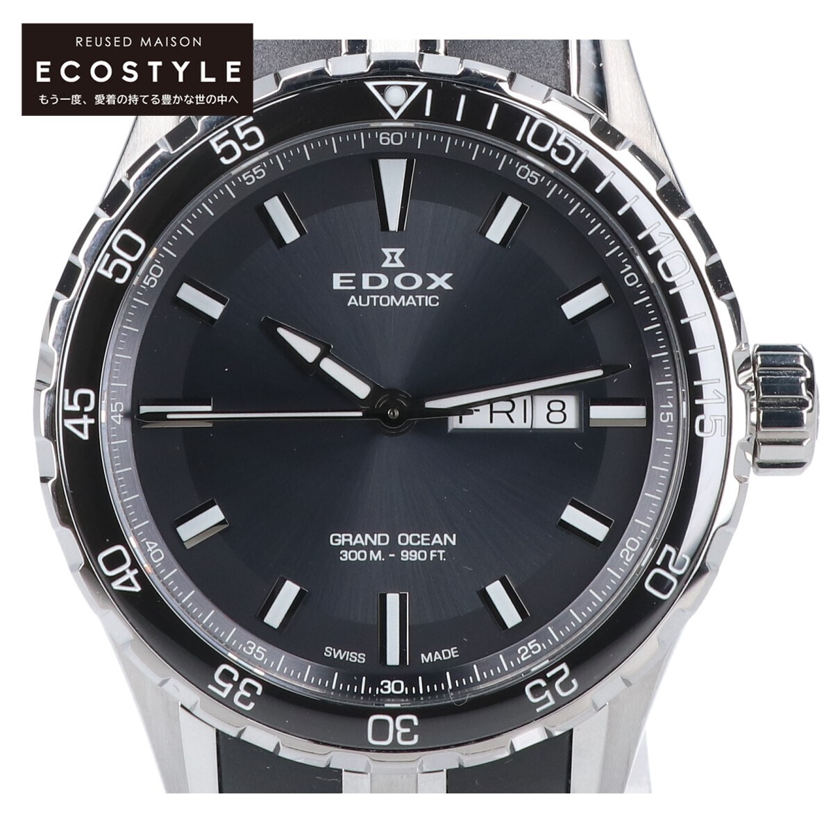  прекрасный товар EDOX Ed ks88002-3CA-NIN GRAND OCEAN AUTOMATIC Grand Ocean автоматический самозаводящиеся часы наручные часы серебряный / черный 