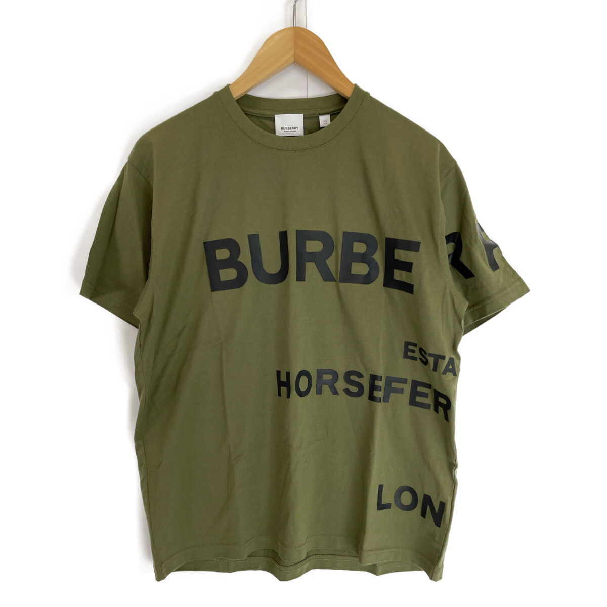 BURBERRY Burberry 20AW 8055249 шланг Ferrie принт Logo футболка хаки XS tops хлопок мужской б/у 