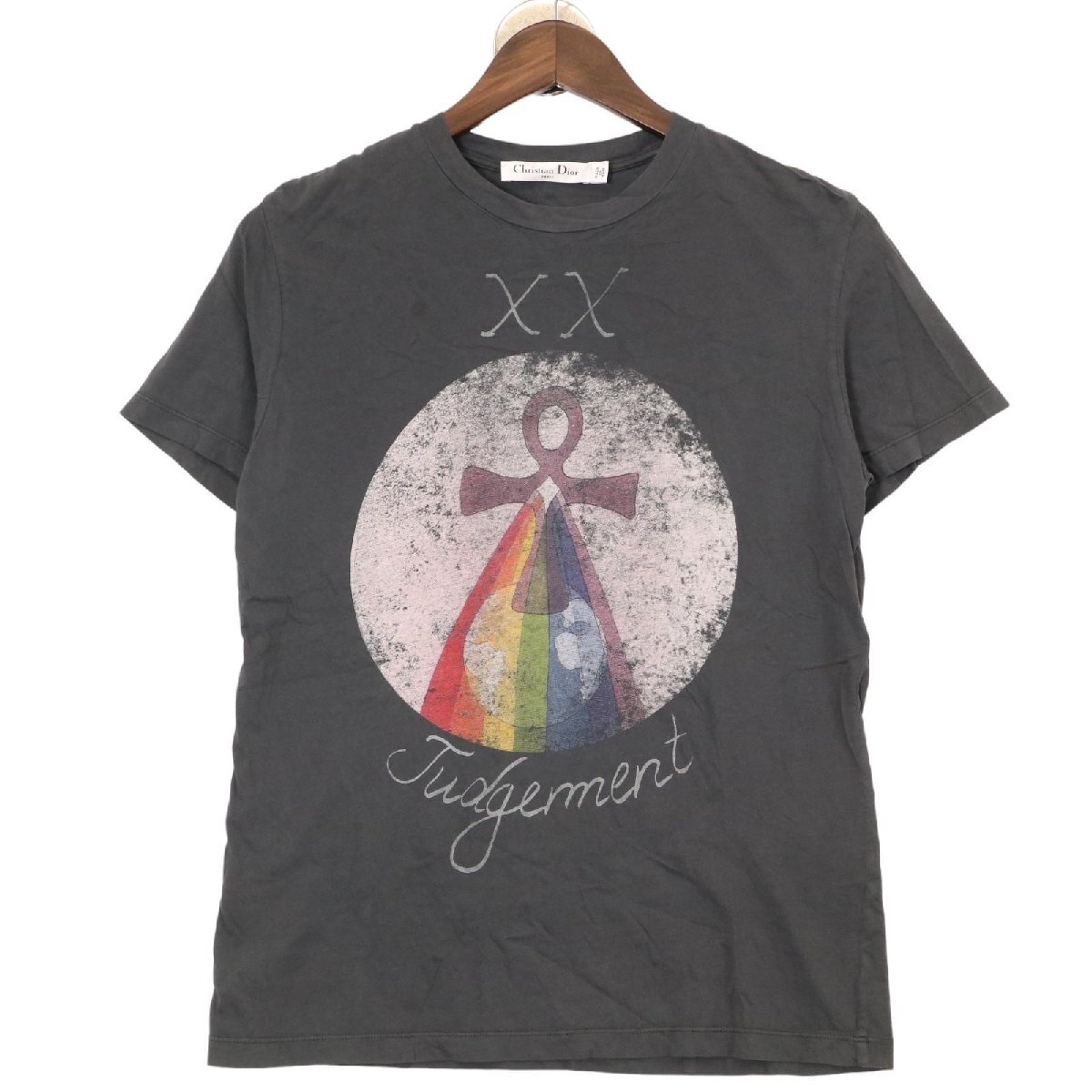 Christian Dior ブラック 8C23503WV432 Judgement プリント Tシャツ XS グレー レディース_画像2