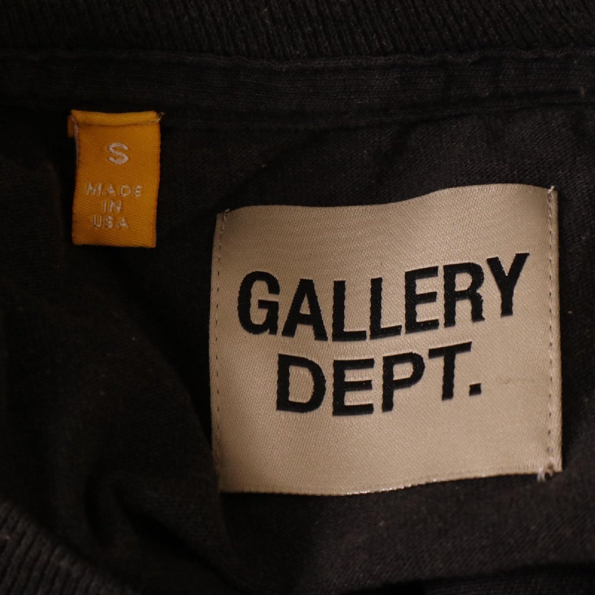 GALLERY DEPT. ギャラリーデプト ペンキ加工 ロングTシャツ ブラック S トップス コットン メンズ 中古_画像8