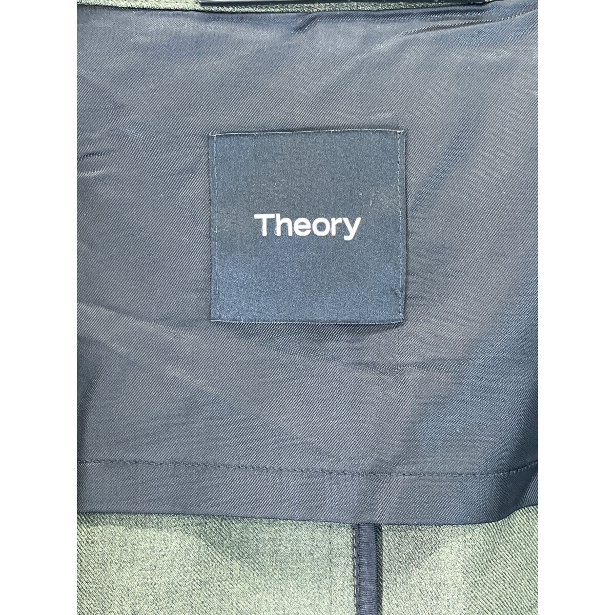 Theory セオリー 02-2309003 22年製 BOND WOOL TWILL/SELK PA A ブルゾン カーキ L ジャケット ウール メンズ 中古_画像5