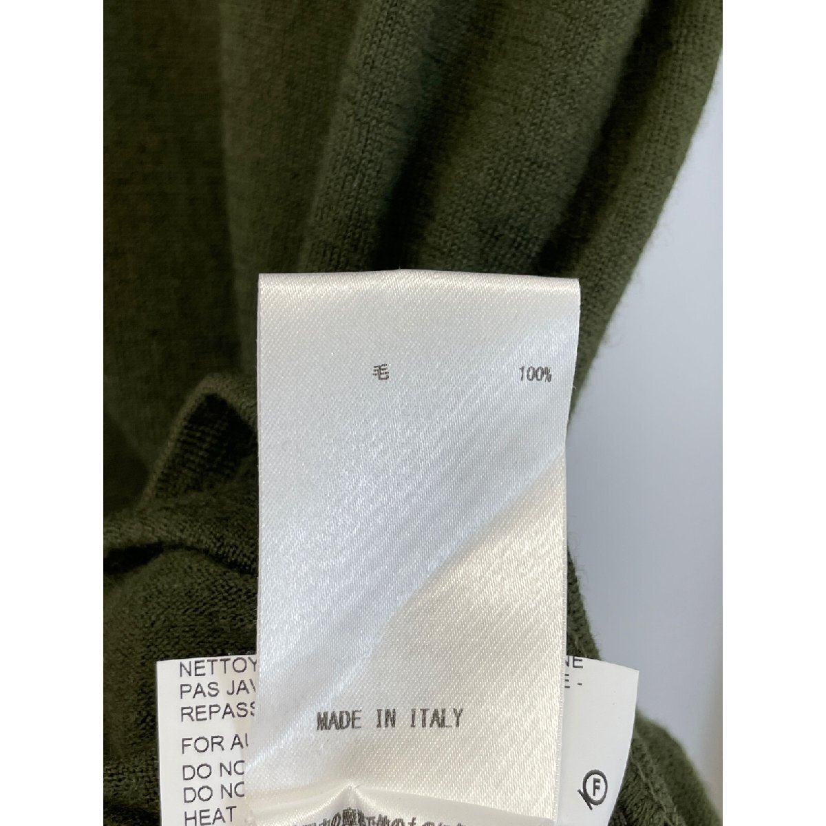 JIL SANDER ジルサンダー グリーン 17AW JSUM751011 ウール ニット トップス グリーン 44 トップス ウール メンズ 中古_画像6