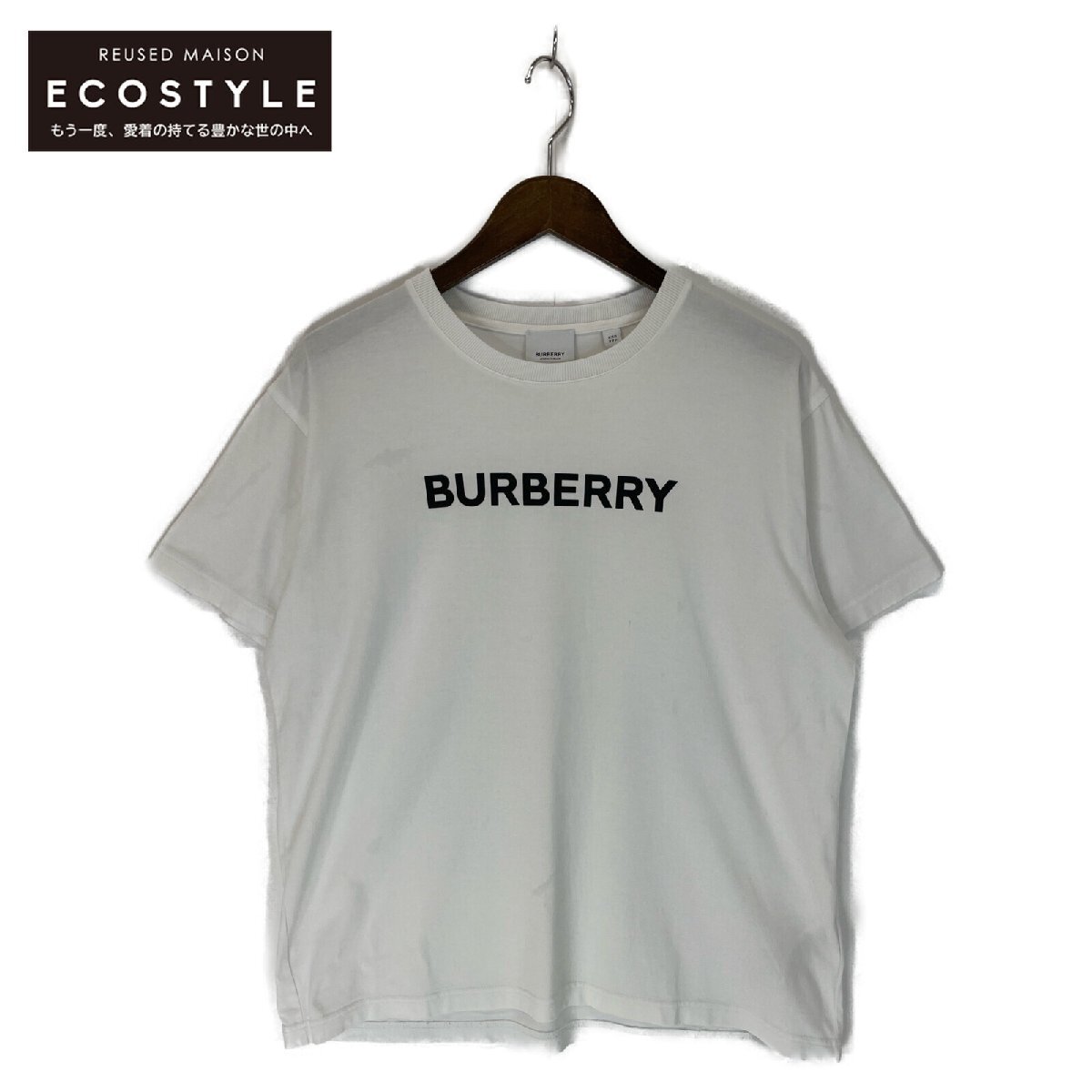 BURBERRY バーバリー 8055309 ホワイト ロゴ クルーネックTシャツ ホワイト XXS トップス コットン メンズ 中古_画像1