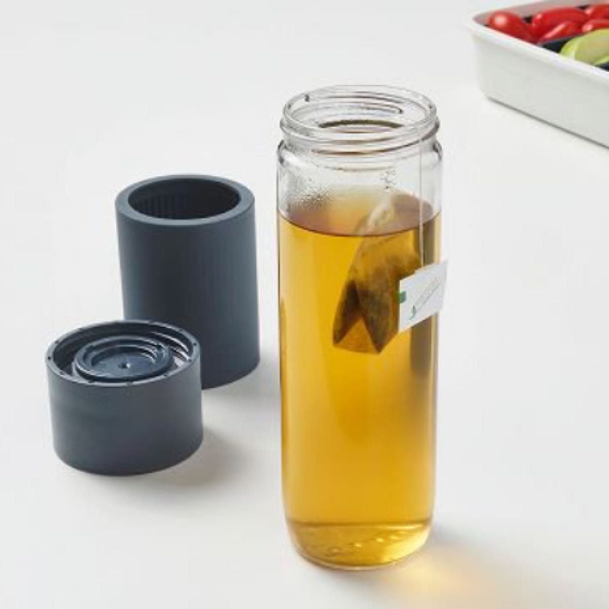 IKEA 茶こし付き耐熱ガラスマグ　ボトル