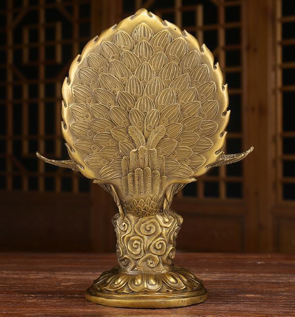 強くお勧め★純銅 手作り 工芸品 置物を置く収蔵品 仏像 仏教 孔雀明王の画像5