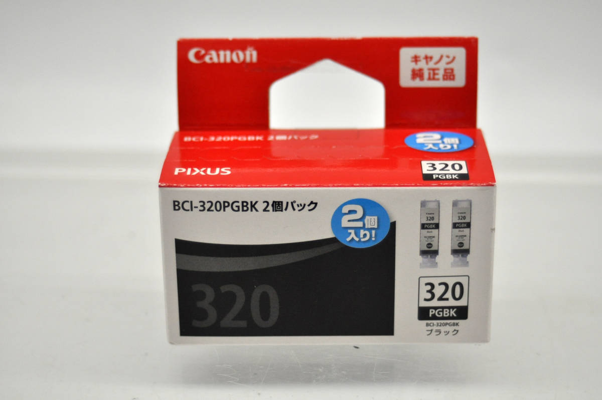 ▲▽220308 Canon キャノン　純正インクカートリッジ　BCI-320PGBK2P　ブラック(2個パック)　期限切れ　未使用△▼_画像1