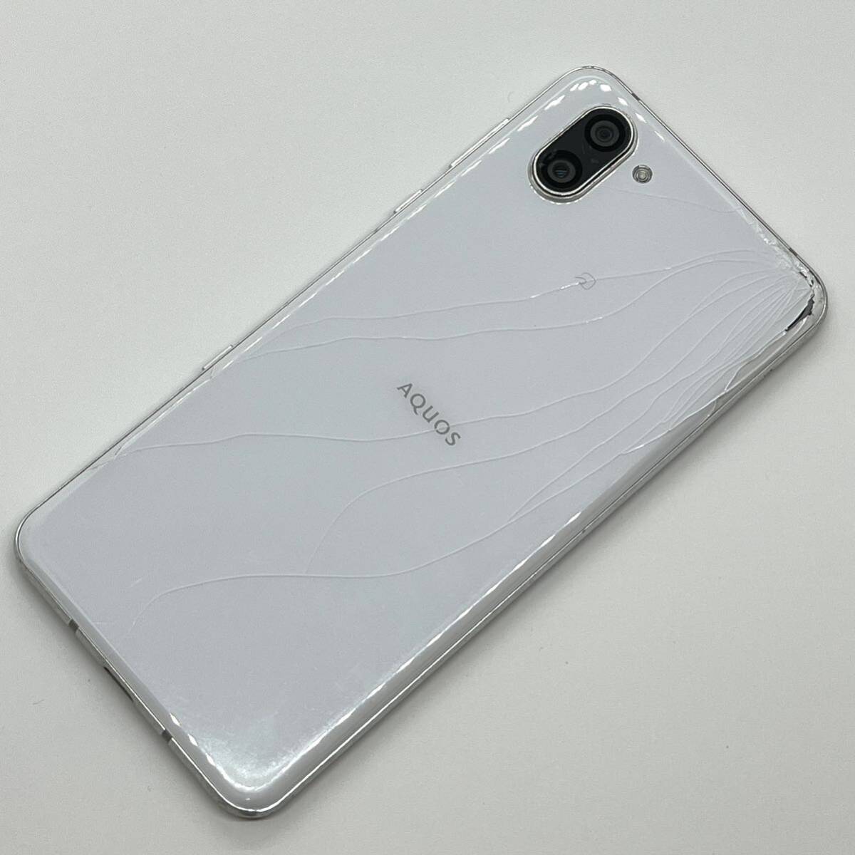 AQUOS R3 808SH プラチナホワイト ソフトバンク SIMロック解除済み 白ロム 128GB ワンセグ スマホ本体 送料無料 画面割れ Y9MR