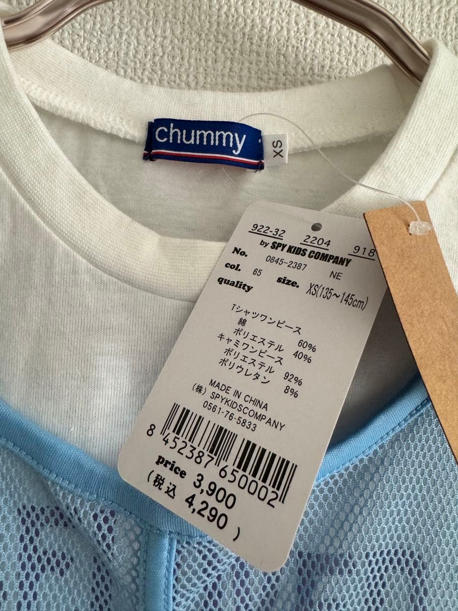 新品未使用 CHUMMY ワンピース　女の子　Tシャツ　半袖　XS 140cm 150cm