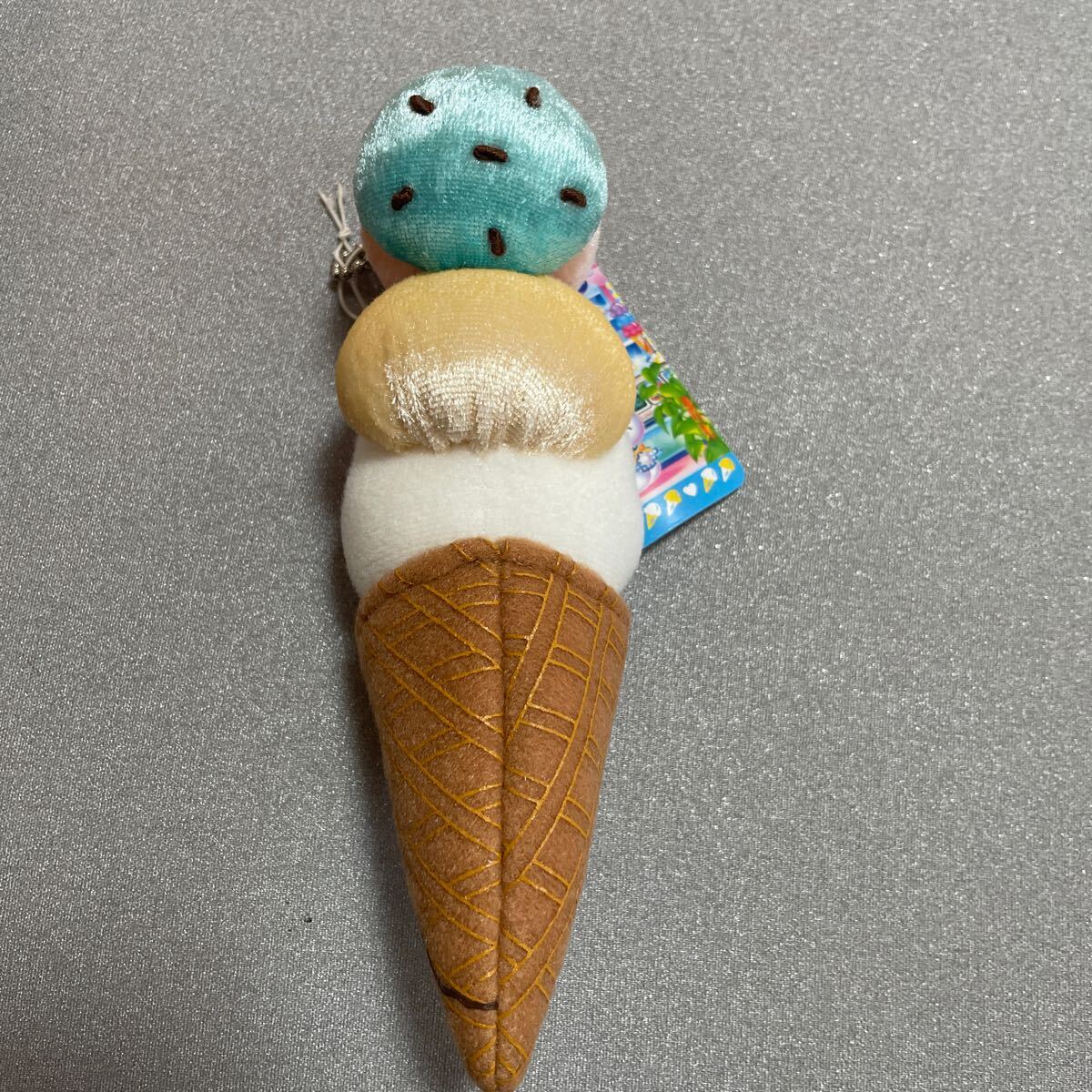  Hello Kitty 2005 Triple corn soft toy mascot ball chain tag attaching Sanrio sweets ice cream 