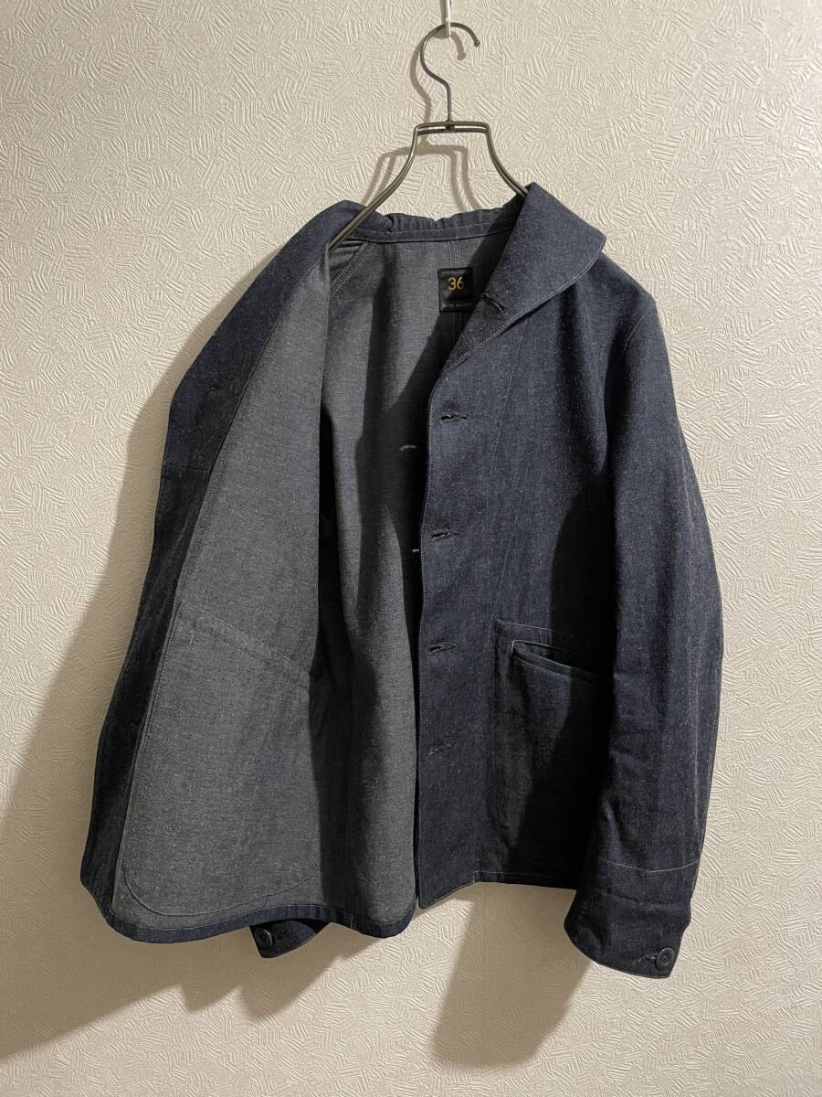 ◯ Scye ショールカラー デニム カバーオール / サイ ベーシック ジャケット ミリタリー ＵＳＮ インディゴ リジッド 36 Mens #Sirchive