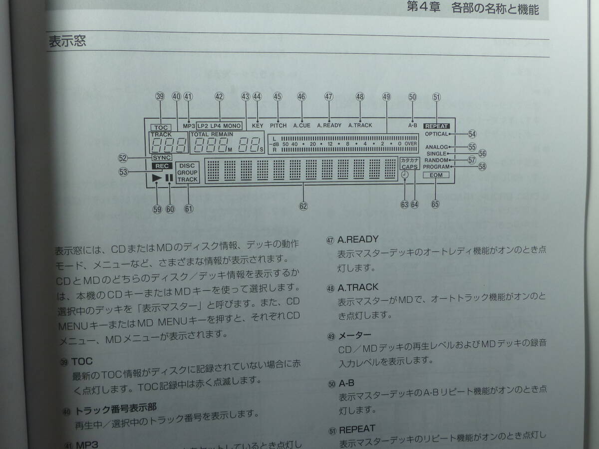 タスカム MDCD１ レコーダー用説明書とリモコン  RC-MC１ の画像3