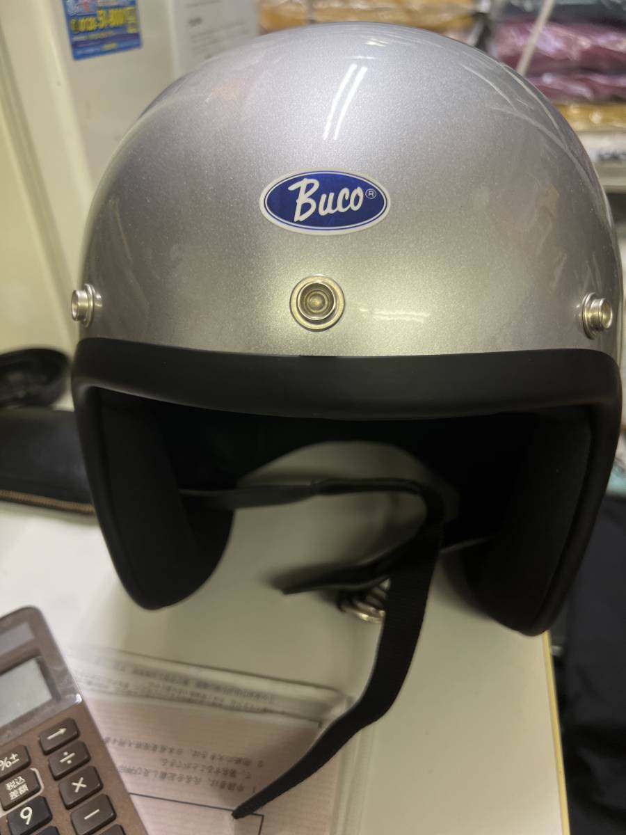 BUCO ジェットヘルメット シルバー 新品 サイズM ブコを被っている方にどうぞの画像2