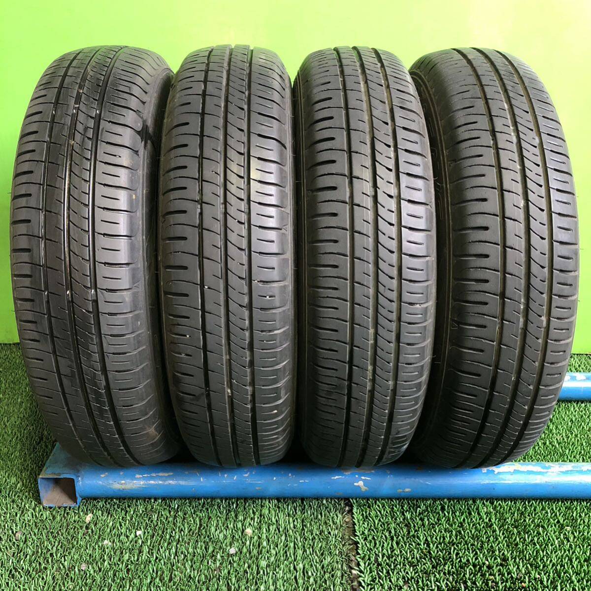 AE613-404 バリ山 ダンロップ ENASAVE 夏タイヤ 145/80R13 スチール TOPY製 13x4.00B +37 PCD100 ４穴 【4本】アルト モコ 等★1円スタートの画像2