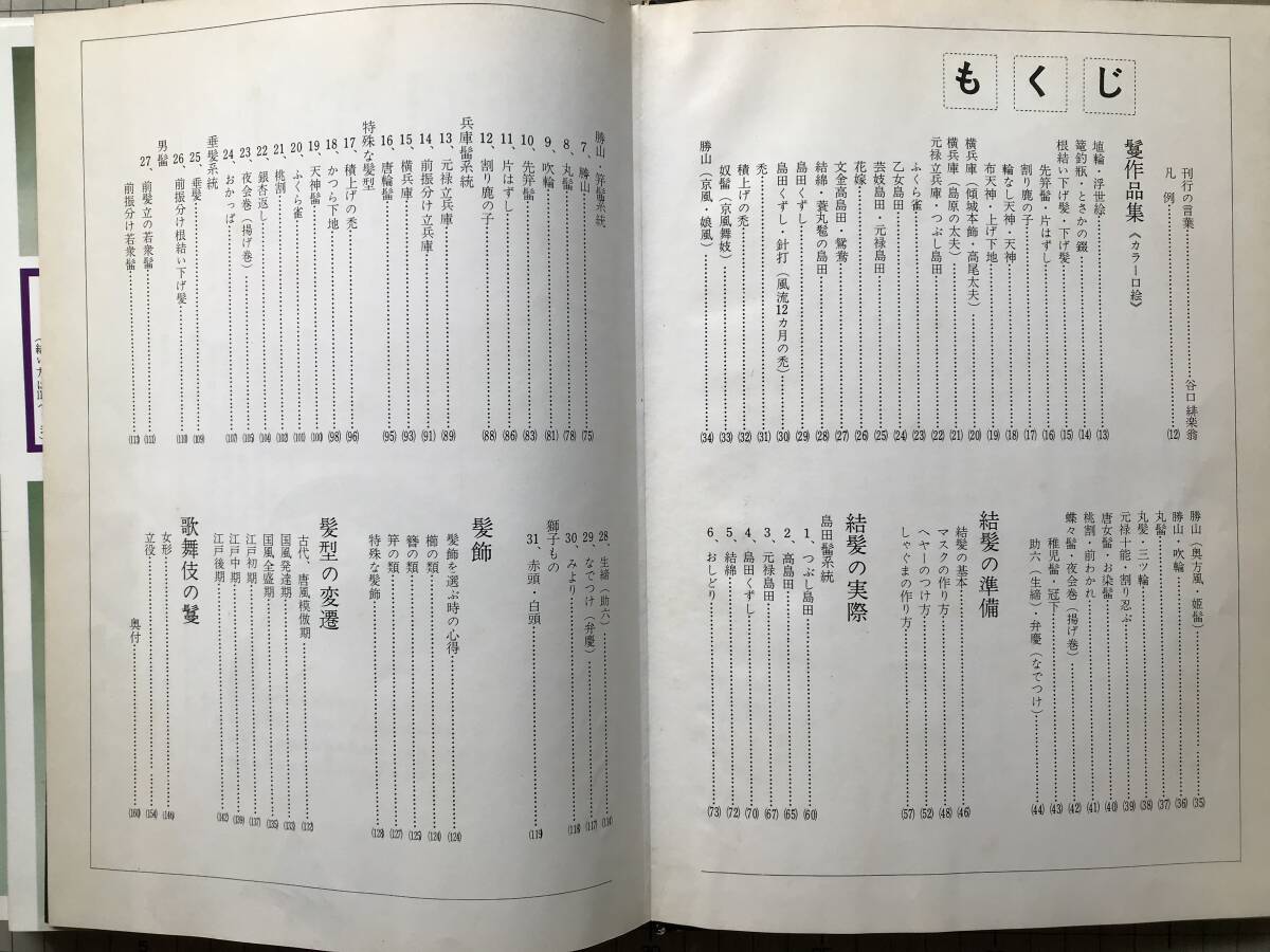 『結髪全集』監修 福田緋啓 人形美術協会 1973年刊 ※谷口緋楽翁 鬘作品集・髪飾・髪型の変遷・歌舞伎の鬘・元禄立兵庫・島田 他 09050_画像3