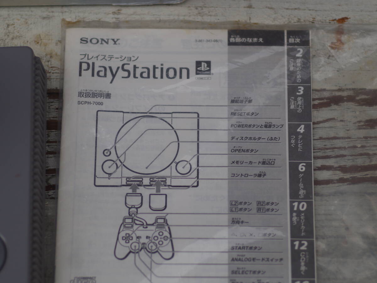 M10579 動作確認OK 初代Playstation SCPH-7000 PS エアコンプレッサーで内部清掃済 コントローラー箱説明書ケーブル付 ゆうぱっく80 0604_画像6