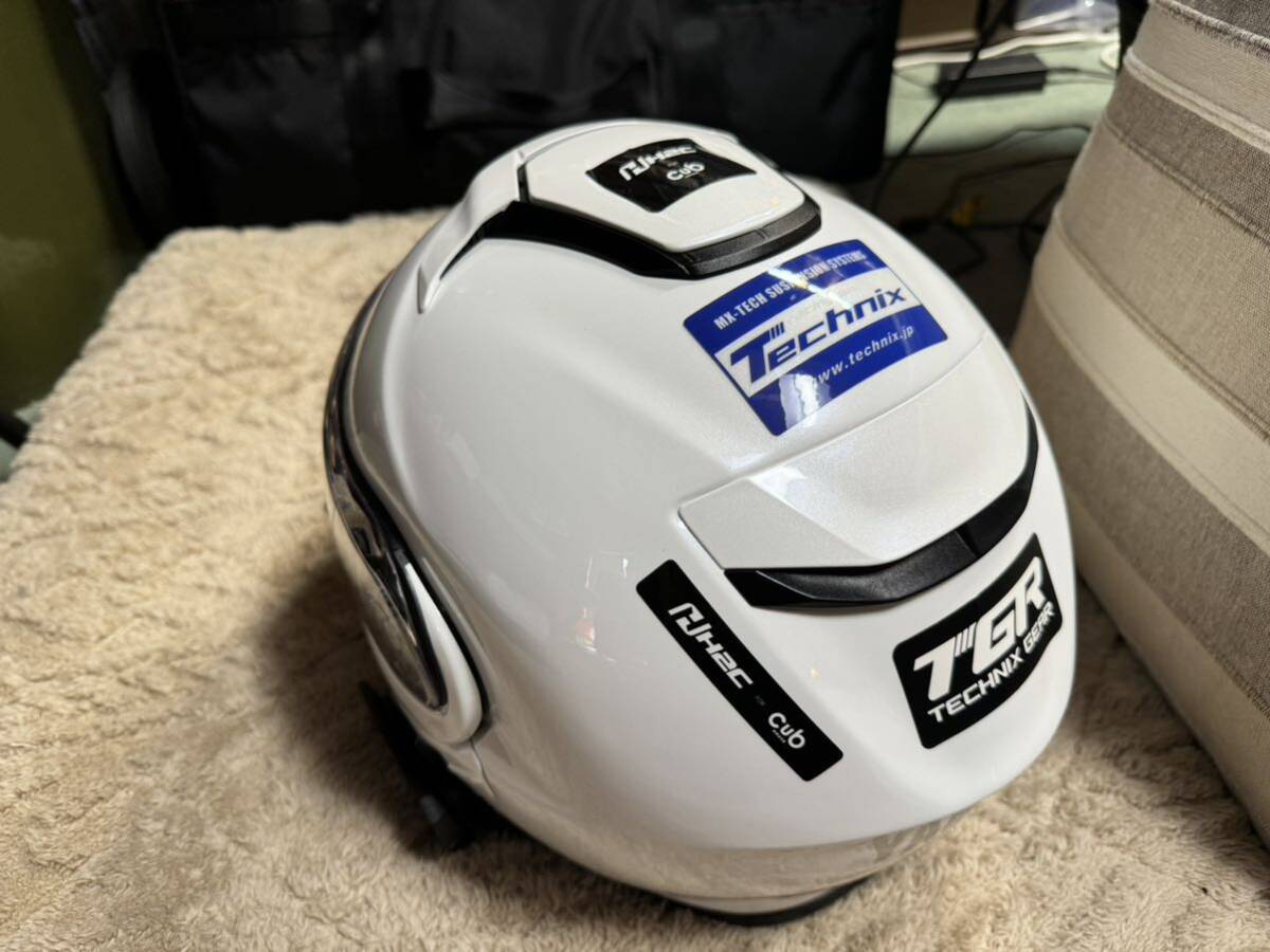 SHOEI ヘルメット NEOTEC IIショウエイ ホワイト Lサイズ 美品 内装クリーニング済み B-COMイヤホン他付属の画像3