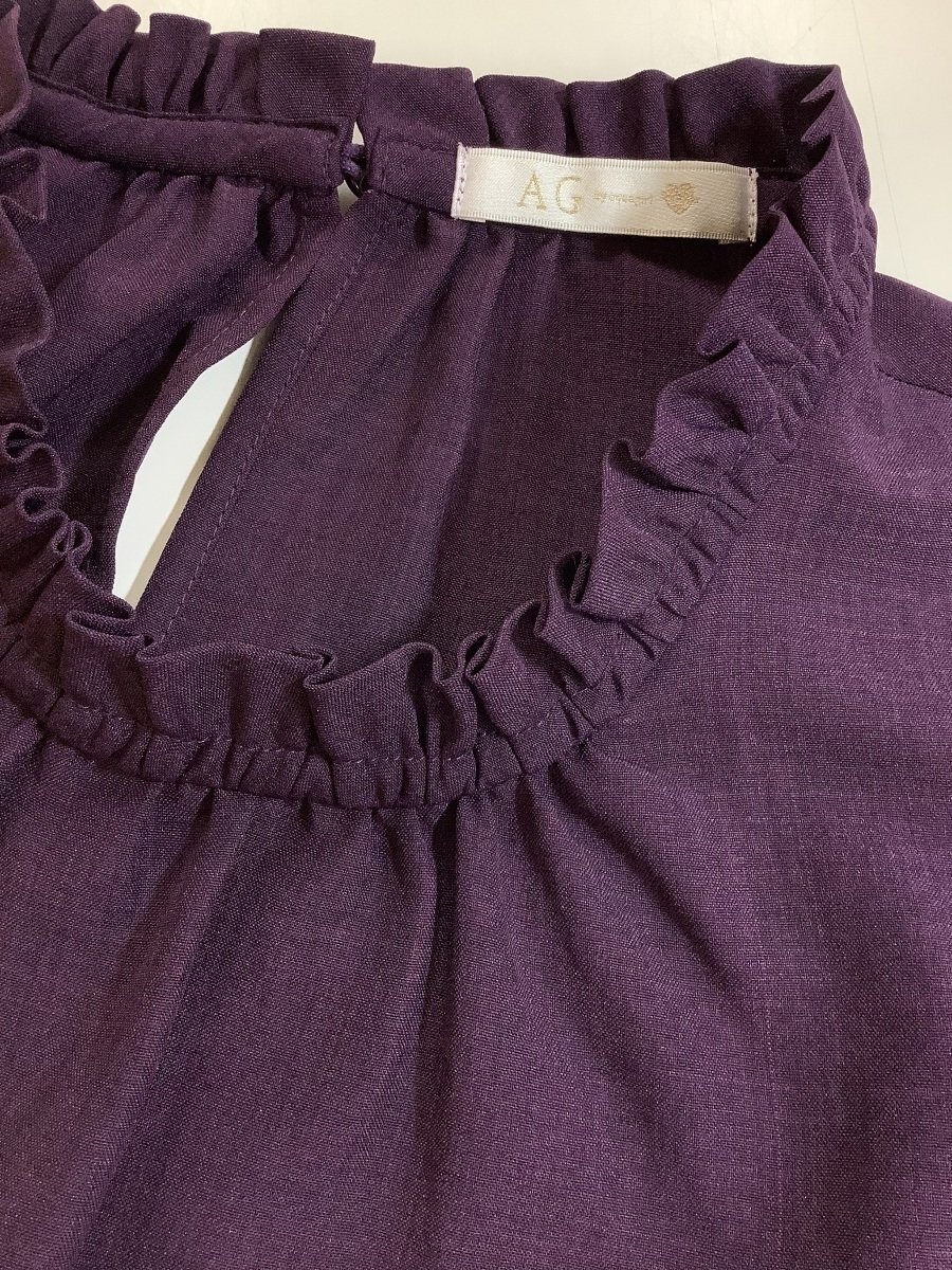 AG by アクアガール タグ付き未使用 袖なしブラウス 紫 サイズM_画像4