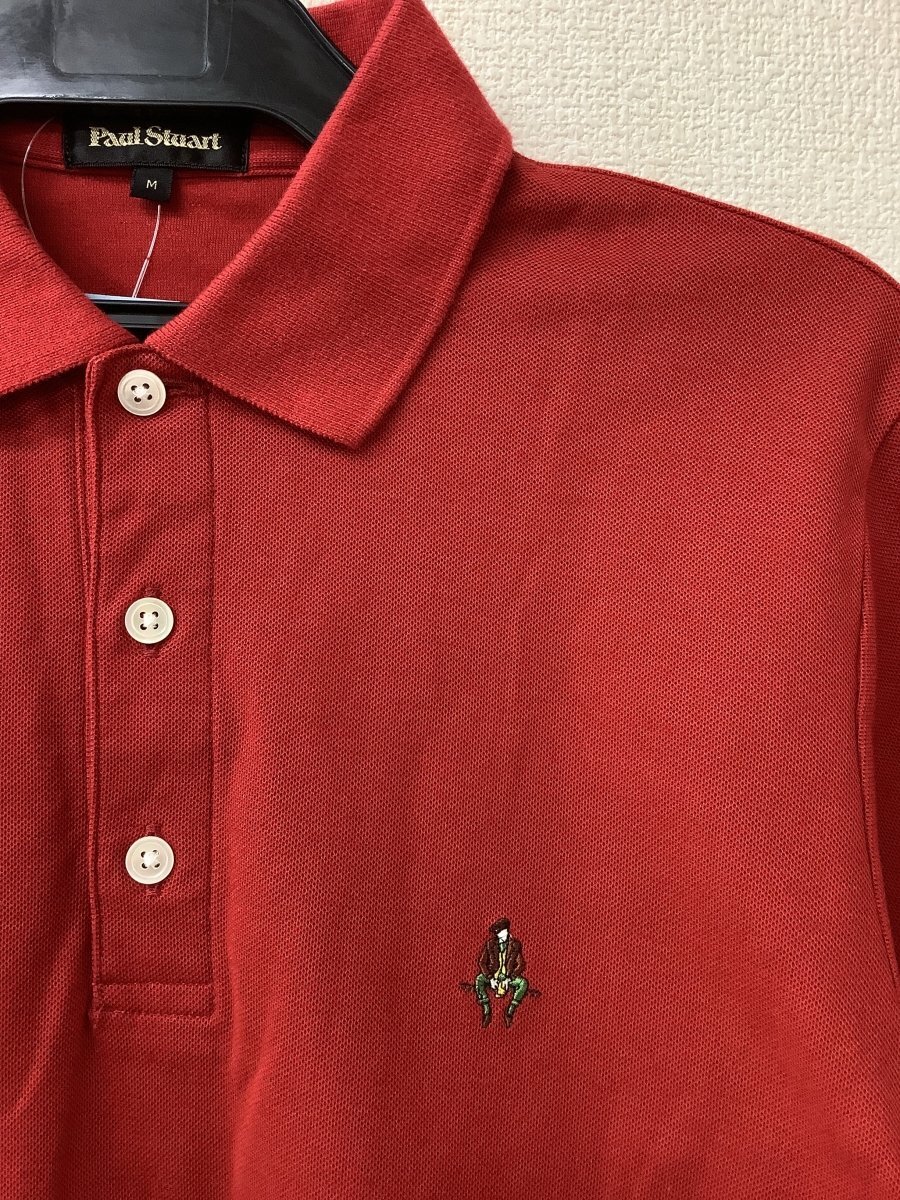 ポール・スチュアート (Paul Stuart) 赤 ポロシャツ サイズM_画像2