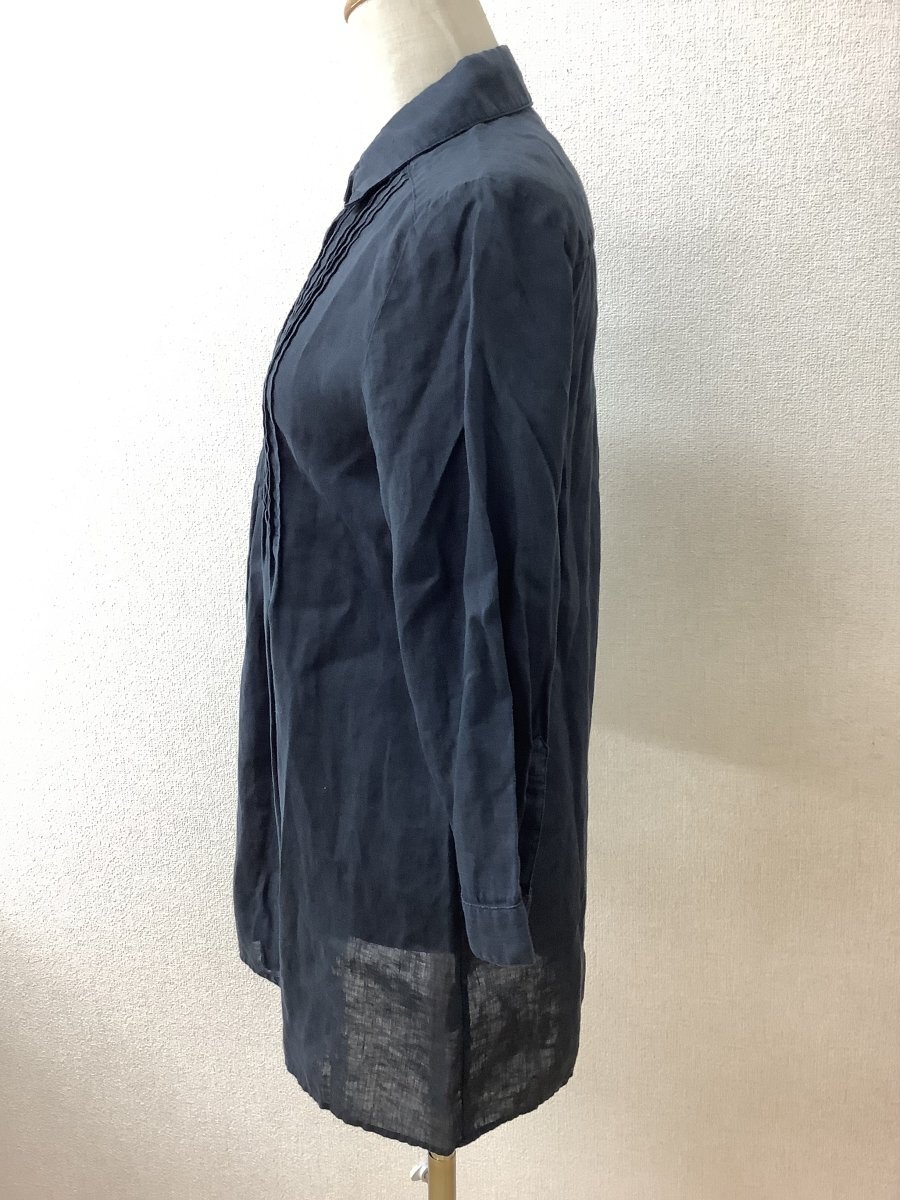  Michel Klein charcoal black flax blouse size 38