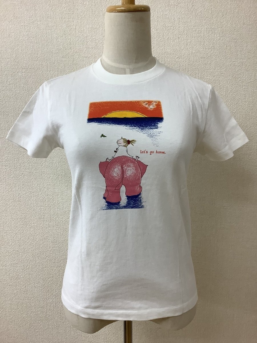 SM2 タグ付き未使用！ 白のTシャツ 象に乗る子のイラスト サイズS_画像1