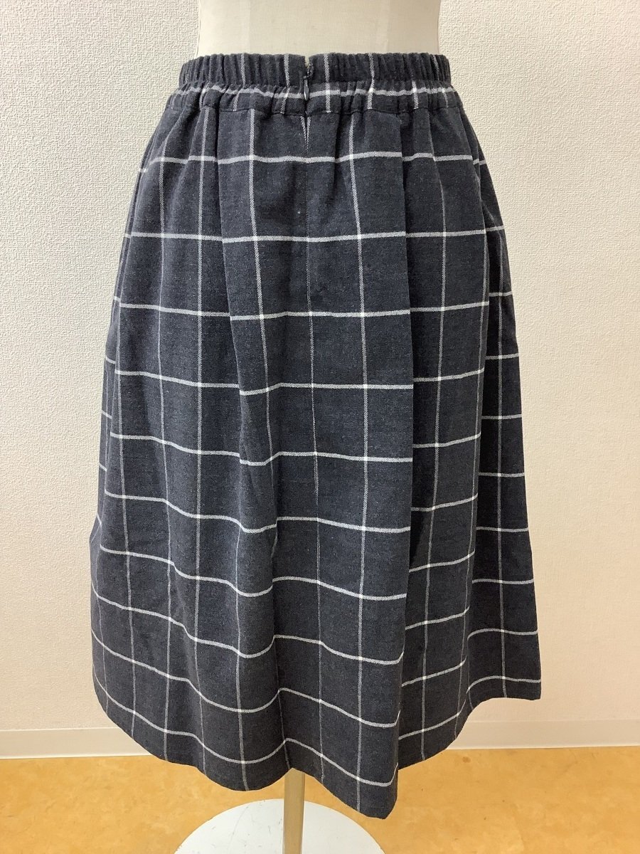  Super Hakka thick cloth gathered skirt gray . white .. pattern waist rubber 