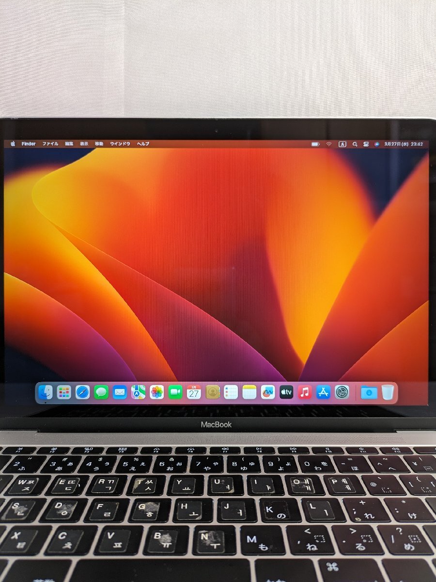 Apple MacBook (Retina,12-inch, 2017) A1534 MacOS Ventura Core m3 8GB SSD250GB 2017年製 ノートパソコン / 60 (RUHT013800)の画像2