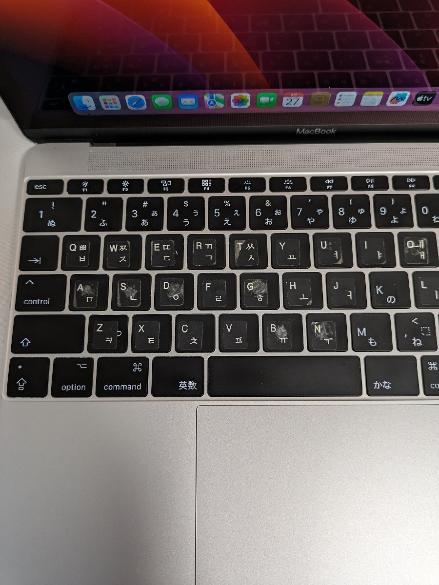 Apple MacBook (Retina,12-inch, 2017) A1534 MacOS Ventura Core m3 8GB SSD250GB 2017年製 ノートパソコン / 60 (RUHT013800)の画像4