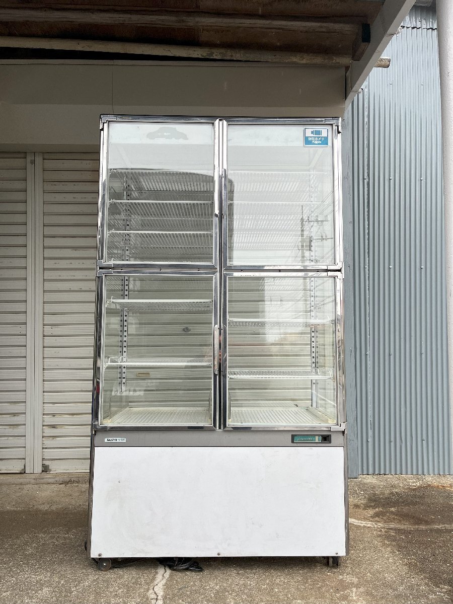 [ на месте самовывоз только / рабочее состояние подтверждено ] холодильная витрина Sanyo SANYO 4 поверхность стекло SSR-DX560G 412L 2016 год (SGAW1000966)