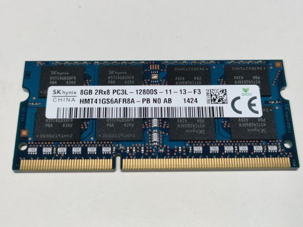 【動作確認済み】hynix ノートPC用 メモリー DDR3L-1600 PC3L-12800S 8GB×1枚 合計8GB 動作確認済 1週間保証 HMT41GS6AFR8A【1424】_画像1