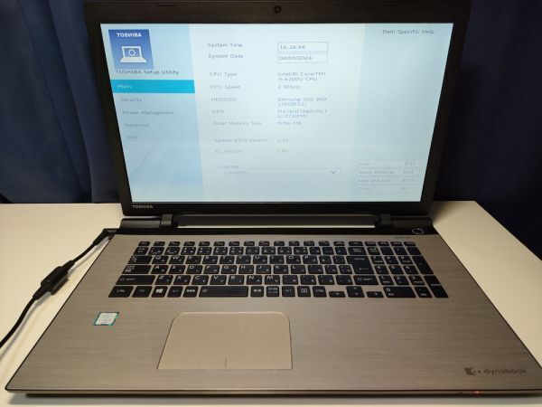 【一部ジャンク】東芝 dynabook T67/UG Core i5-6200U BIOS起動可能 マザーボード 液晶パネル キーボード【動作確認済み】　_画像1