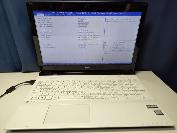【ジャンク】NEC LAVIE NS350/E PC-NS350EAW Core i3-6100U BIOS起動可能 マザーボード 液晶難あり キーボード【動作確認済み】の画像1