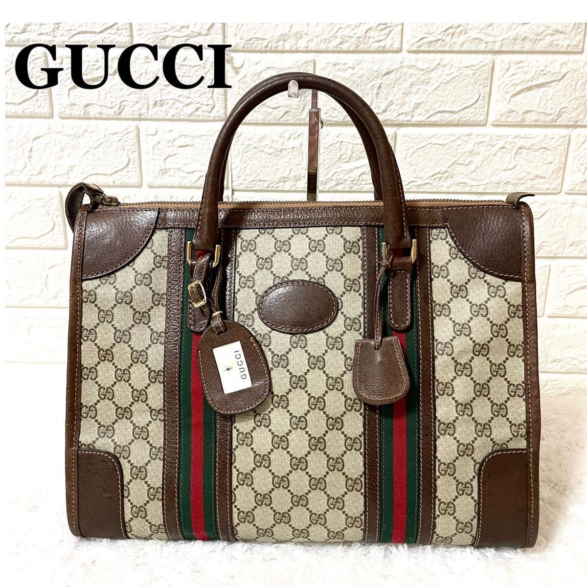 希少✨】グッチ オールドグッチ シェリーライン GGロゴ ボストン 希少✨】グッチ オールドグッチ シェリーライン GGロゴ ボストン