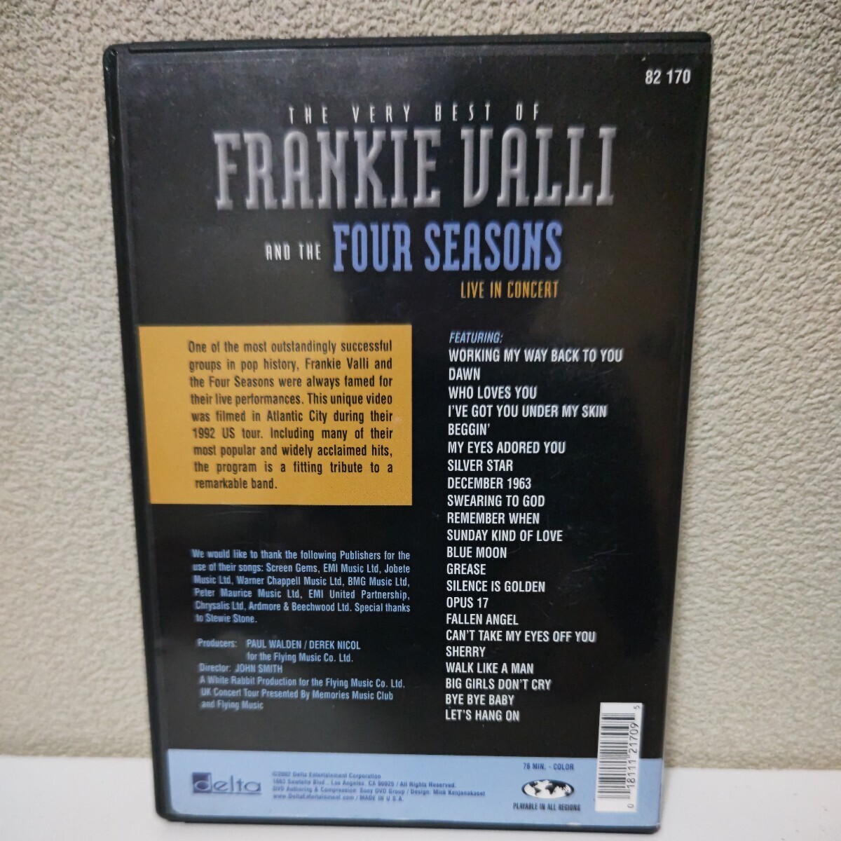 FRANKIE VALLI and FOUR SEASONS/Live in Concert 輸入盤DVD フランキー・ヴァリ フォー・シーズンズの画像2