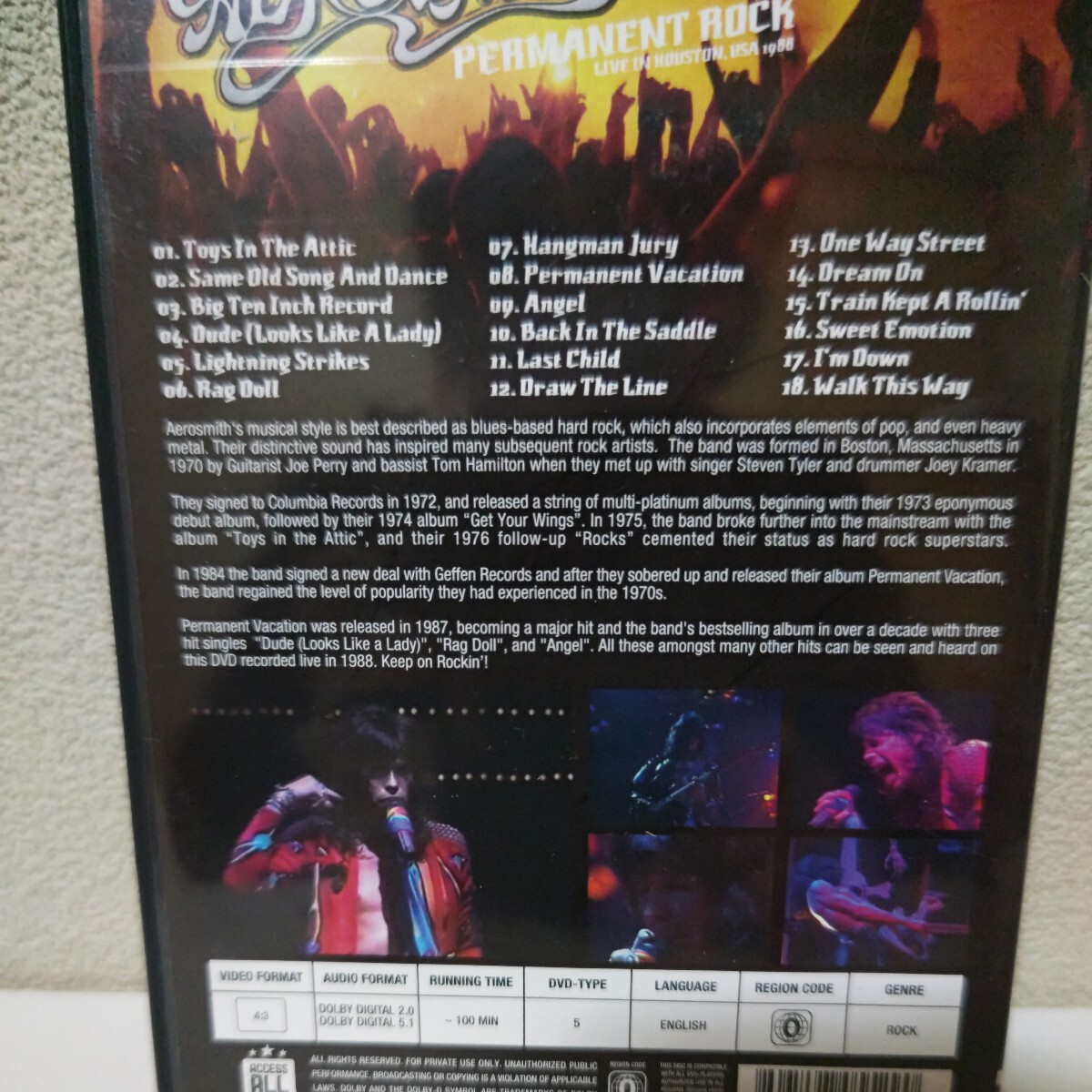 AEROSMITH/Permanent Rock Live in Houston 1988 輸入盤DVD エアロスミス スティーヴン・タイラー ジョー・ペリーの画像5