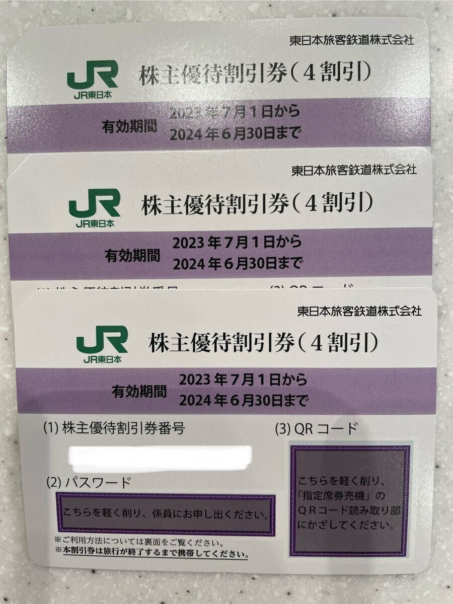 【送料無料】ＪＲ東日本株主優待割引券３枚_画像1