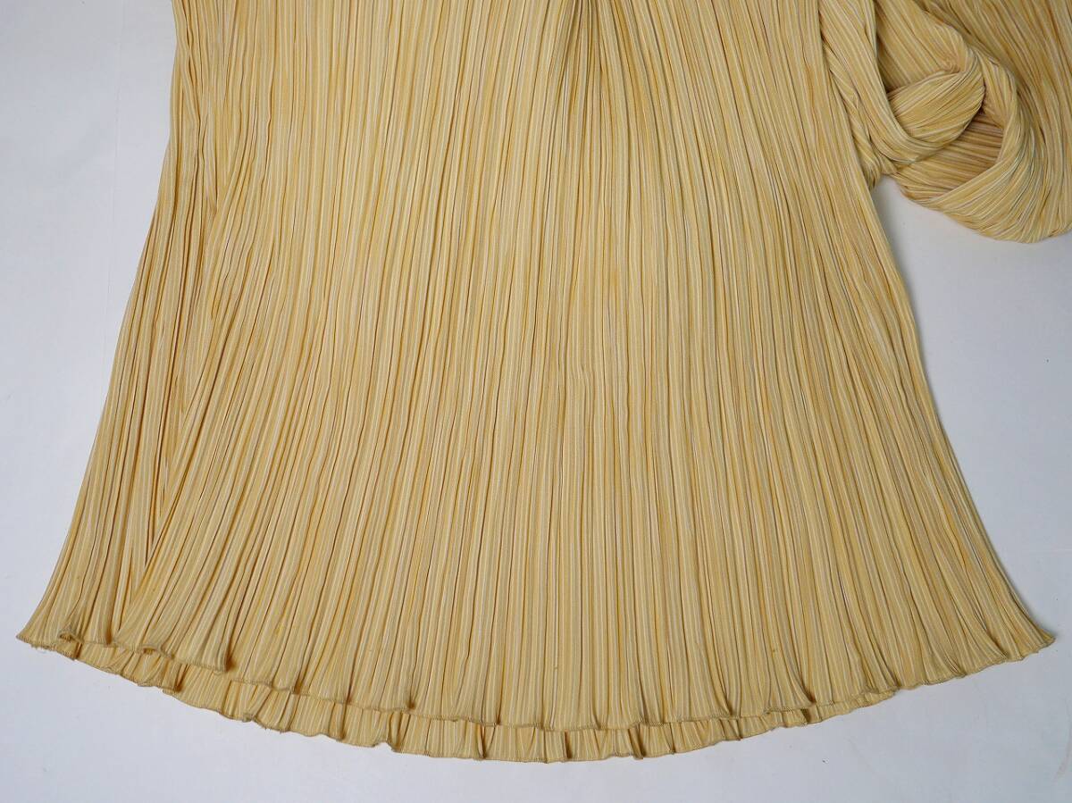  не использовался хранение товар *madame hanai HANAI YUKIKOma dam - nai плиссировать длинное платье . длина 132cm ширина плеча 41cm с бутоньеркой 
