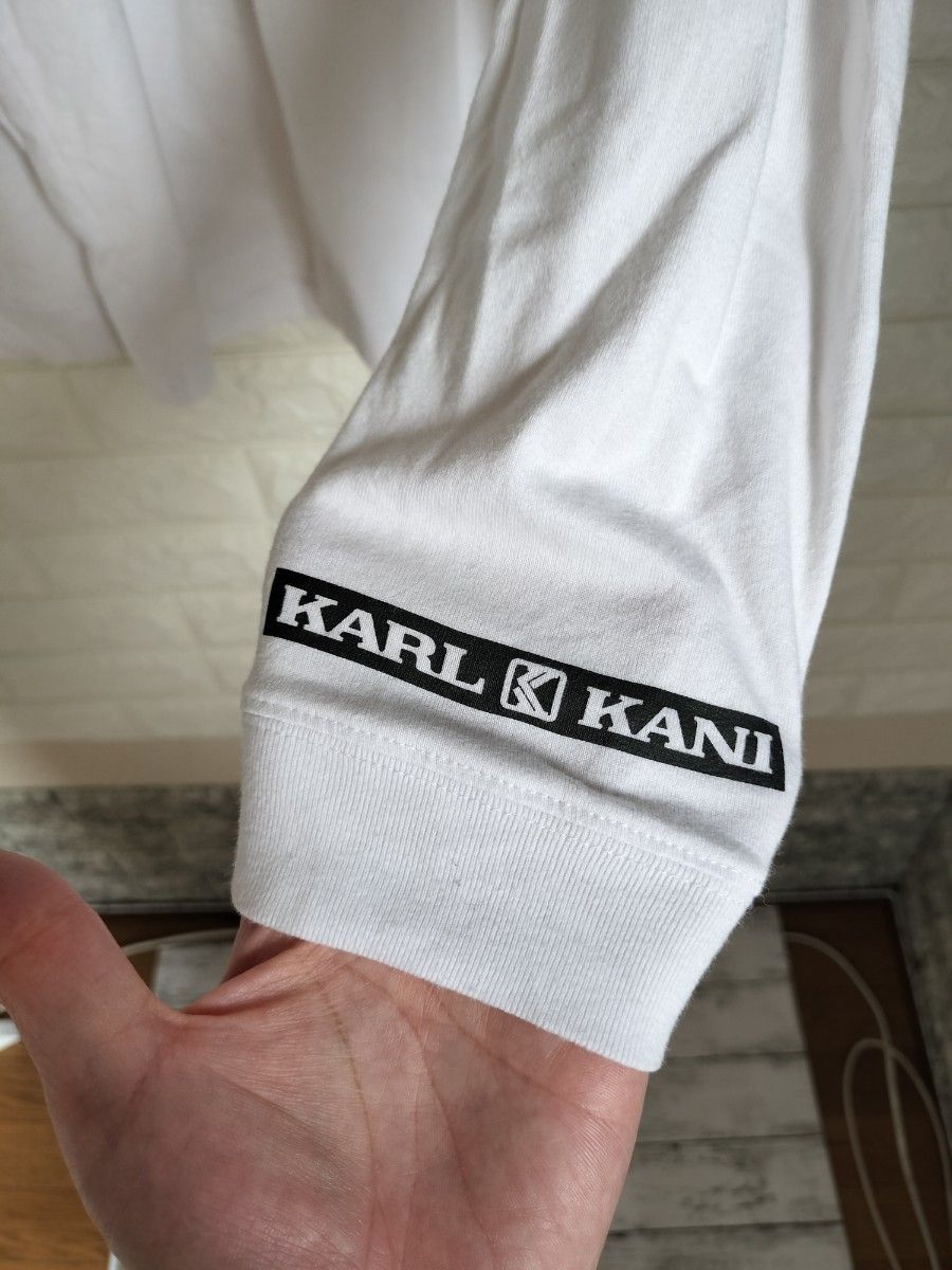 KARL KANI　ロングTシャツ 刺繍ロゴ　ホワイト　Mサイズ