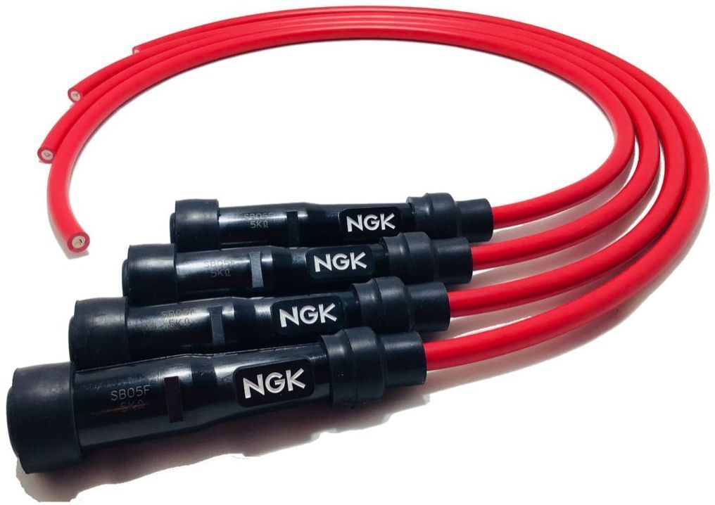 NGK プラグコード・プラグキャップ セット 赤 4本/S型 FJ1200(4CC) V-MAX(3UF)の画像1