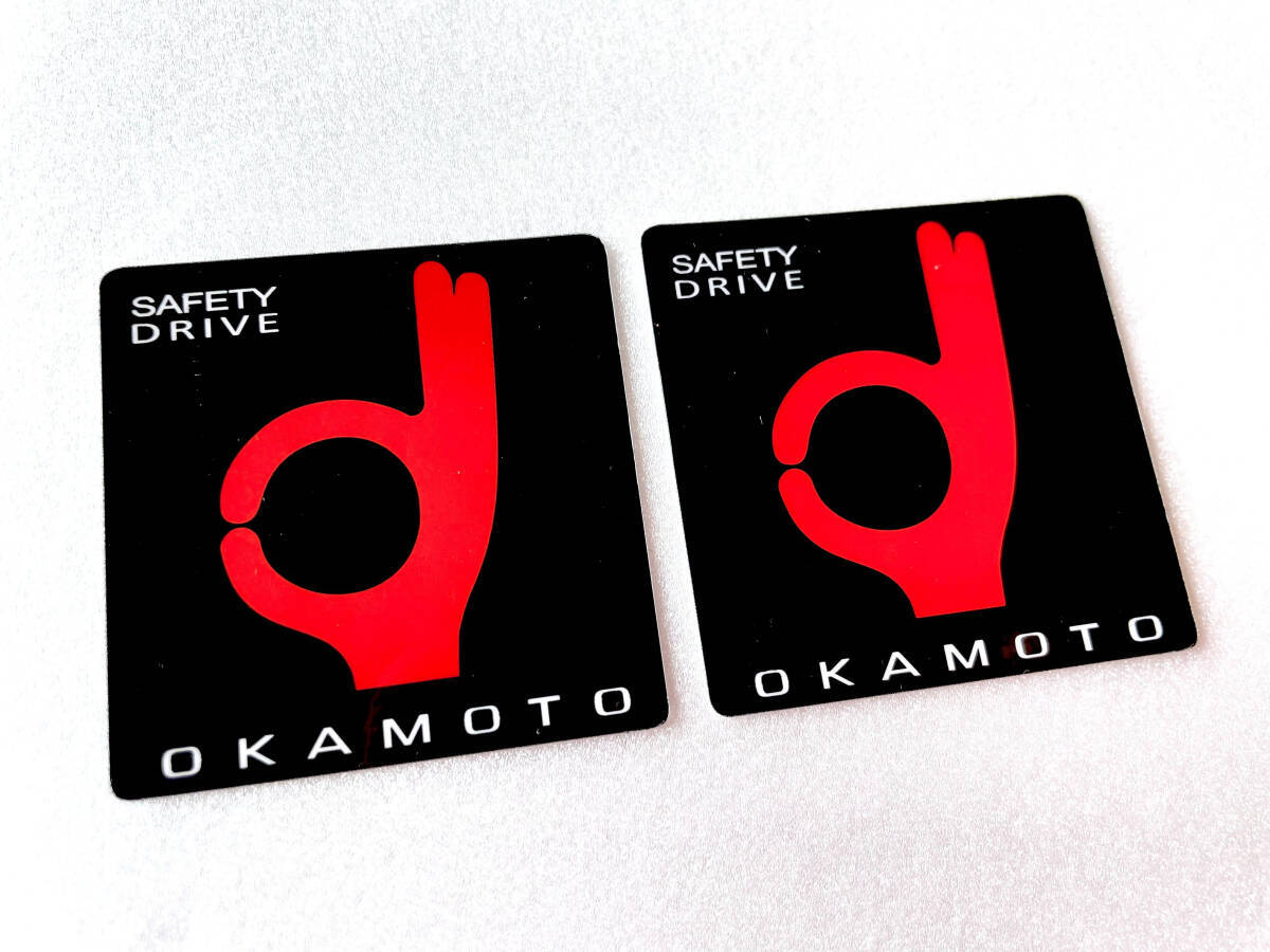 ２枚セット オカモトステッカー 赤 (ミニ) OKAMOTO OK レディース 旧車會 単車 暴走族 昭和 レトロ レア Z1 Z2 当時物の画像1