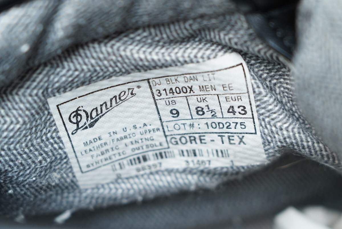 DANNER ダナーライト US9  ブラック 黒  ゴアテックス ブーツ 31400xの画像5