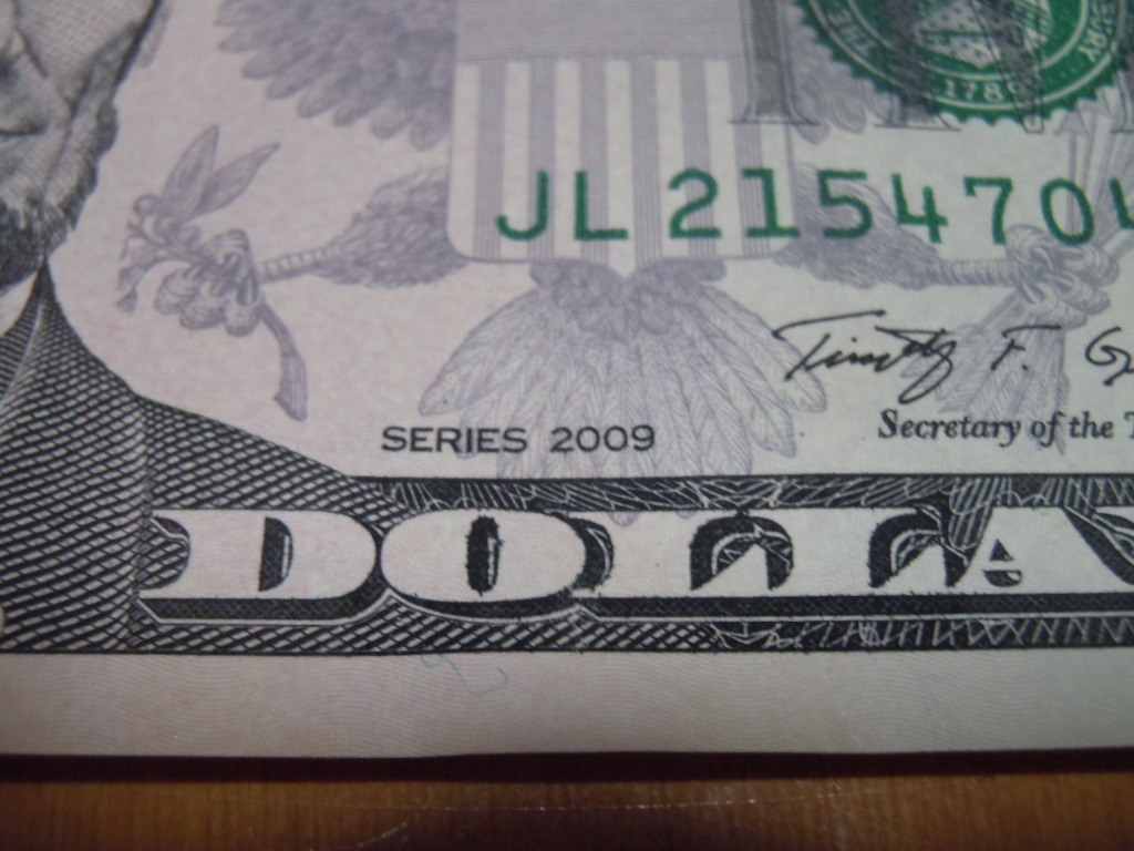アメリカ　ドル紙幣　5ドル紙幣　3枚連番　ほぼピン札 未使用_画像3