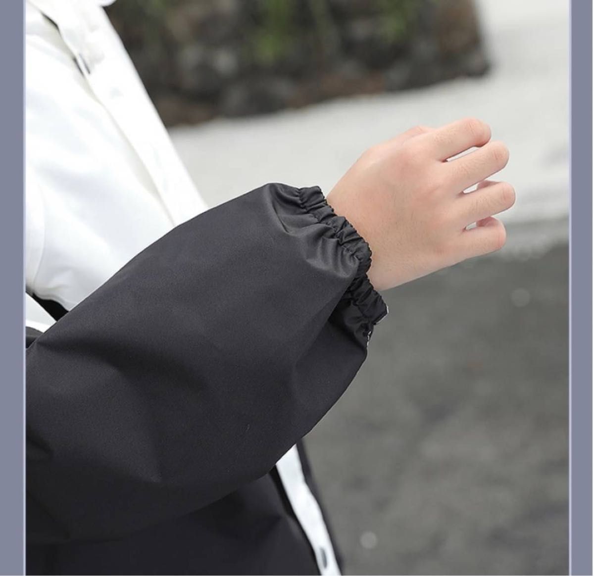 レインコート レインスーツ キッズ カッパ 雨具 黒 白 子供 ブラック ホワイト　【新品未使用】