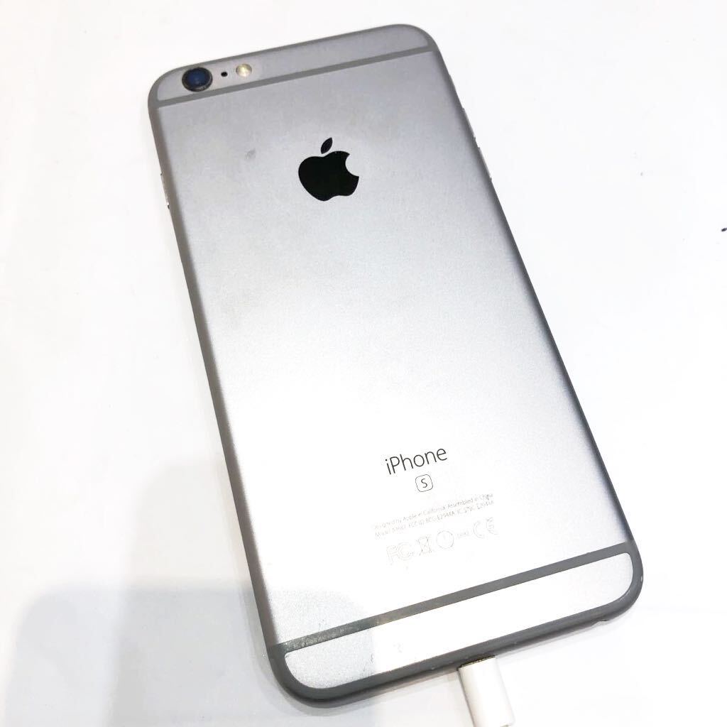 ☆1円スタート☆iPhone 6s Plus Apple アイフォン 初期化済 SIMロックあり 本体のみ スペースグレー 動作確認済 ボタン押しずらい の画像2