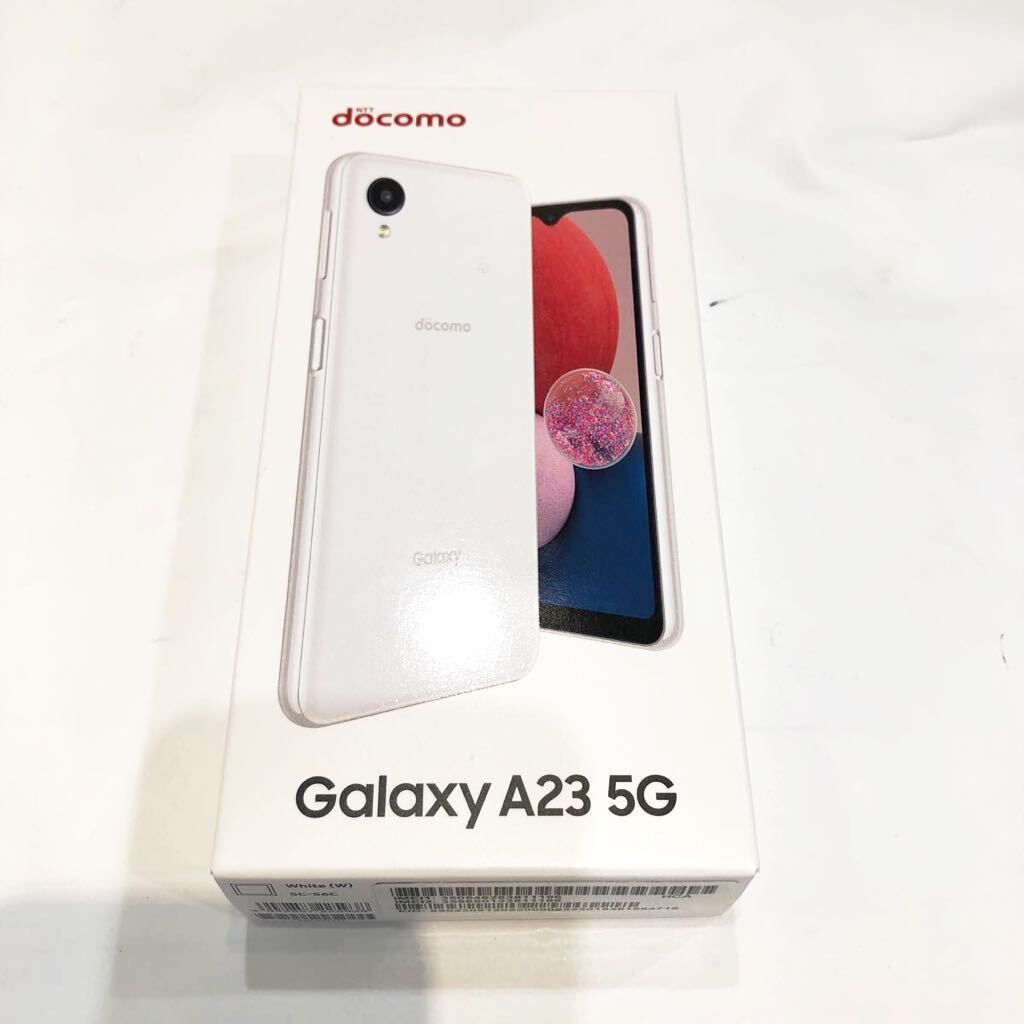 ☆1円スタート☆Galaxy スマートフォン ドコモ docomo A23 5G 新品未使用 美品 SC-56C セット 付属品あり nanoSIMホワイト white 白の画像1