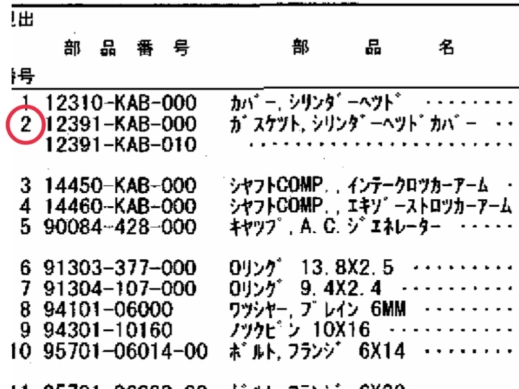 HONDA 250ccスクーター系 Oリング ヘッドカバーガスケット 12391-KAB-010フリーウエイ/フォーサイト/フォルツァ/PS250 MF03 MF05 MF06 MF08の画像4