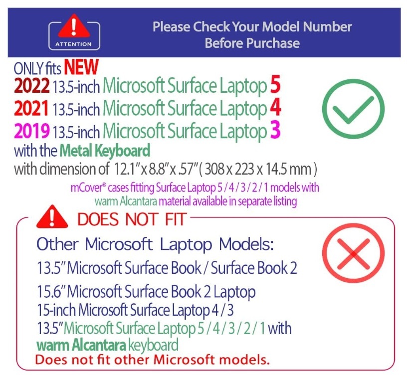 ◎mCover ハードシェル保護ケース 13.5インチ Microsoft Surface Laptop 3 メタルキーボード搭載ノートパソコン用 カラー：レッド