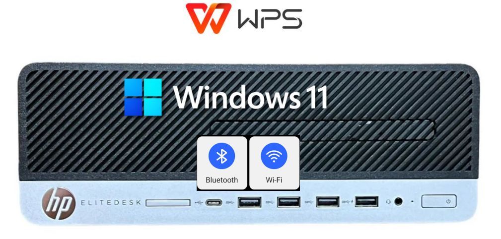 D344/HP EliteDesk 705 G4 SFF/AMD Ryzen 3 PRO 2200G/メモリ8GB/SSD 500GB/DVD/グラボR7 430 2GB/Windows11/Office WPS/無線LAN+Bluetoothの画像1