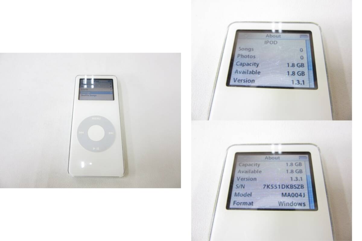 3D338◎Apple iPod nano 第1/3/4世代 A1137(2GB)/A1236(4GB)/A1285(8GB) バッテリー劣化あり 現状品 視聴確認・初期化済◎中古【送料無料】の画像4