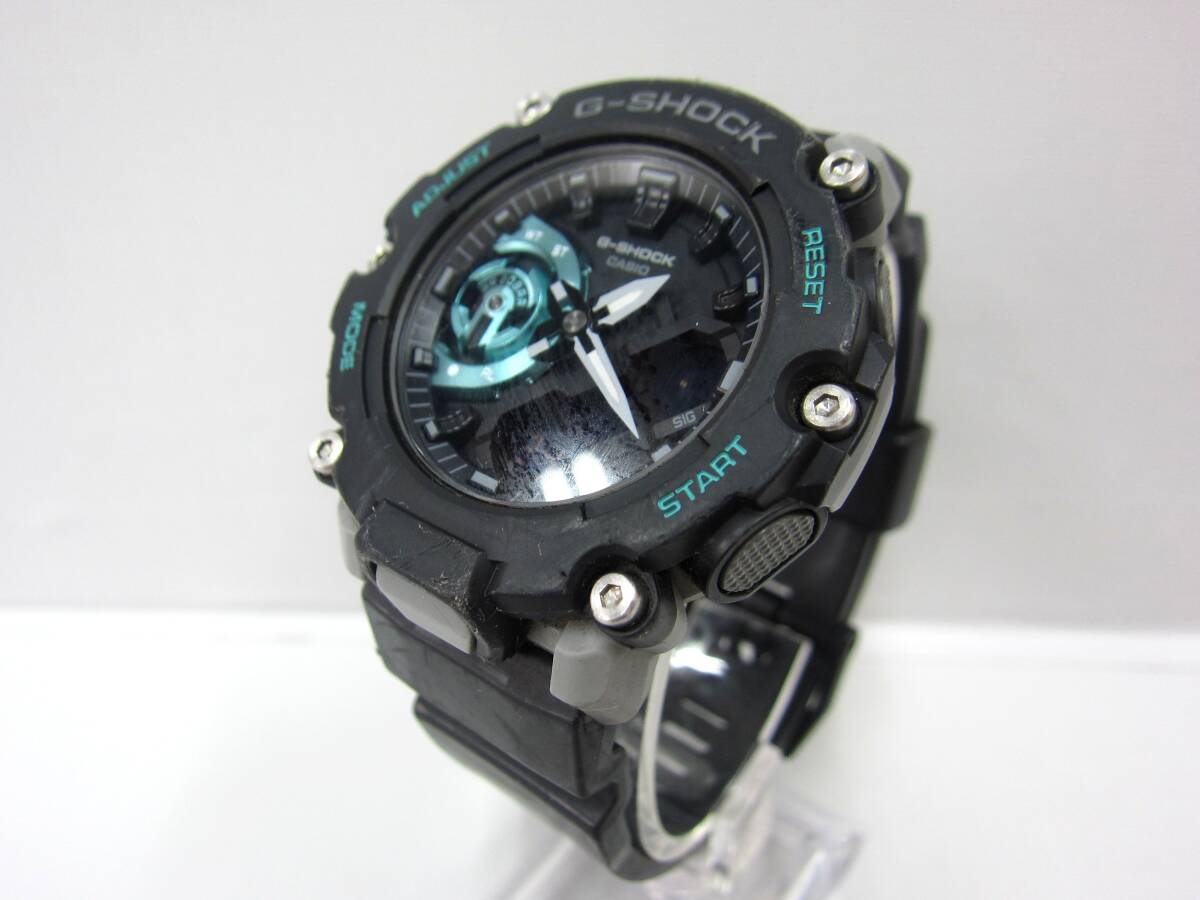 4E133MZ◎CASIO カシオ G-SHOCK Gショック アナデジ カーボンコアガード構造 GA-2200M ブラック 腕時計 メンズ　稼働品◎中古_画像1