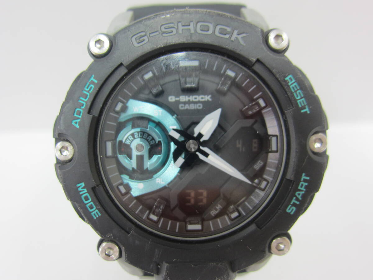 4E133MZ◎CASIO カシオ G-SHOCK Gショック アナデジ カーボンコアガード構造 GA-2200M ブラック 腕時計 メンズ　稼働品◎中古_画像3